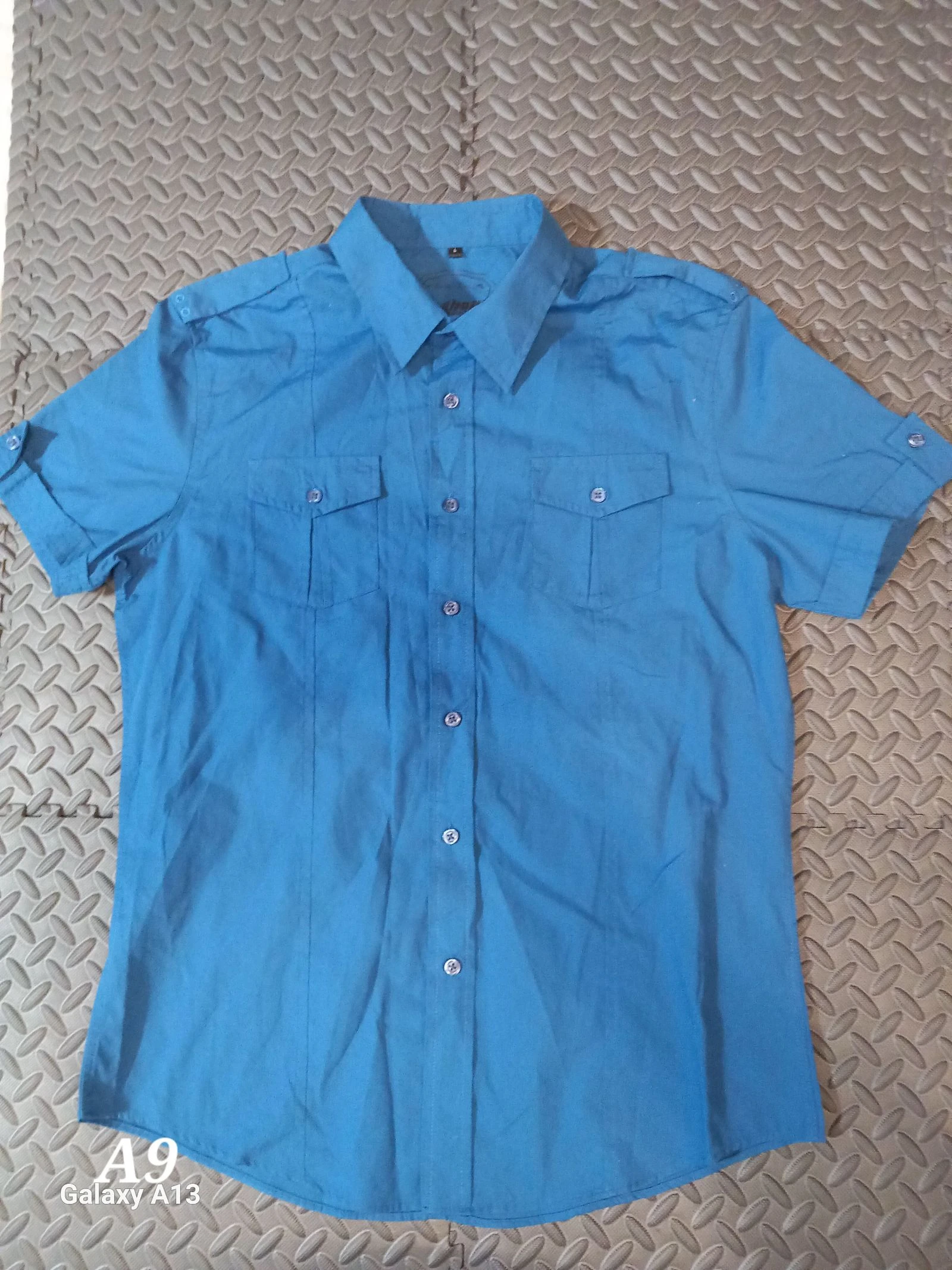 Chemise manches courtes Bleu Électrique - Clockhouse - Taille L (Style Militaire / Worker)